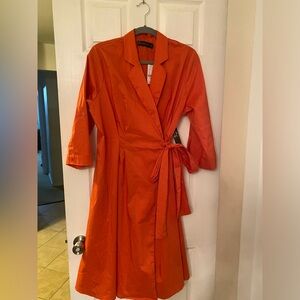 NY&C New York and Co Orange Cotten Dress NWT Size Large